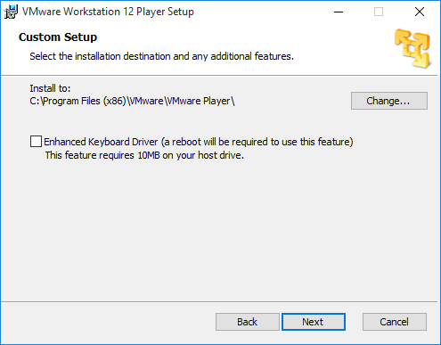 what is vmware workstation player enhanced keyboard driver