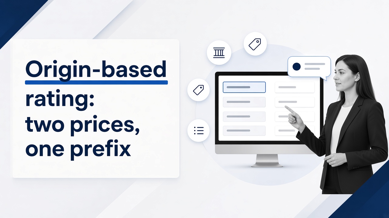 Origin-based rating: two prices, one prefix